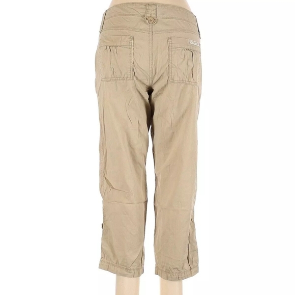 Calvin Klein Jeans Capri Pants Chino Khaki Tan 100% Cotton Womens 6 NWT 32X20" - Picture 2 of 5